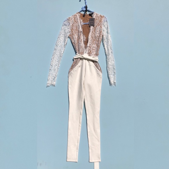 michael costello white jumpsuit